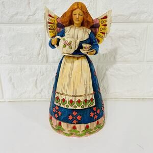 Heartwood Creek Angel of Hospitality Jim Shore Vintage 2002 Blonde Tea Pot Blue